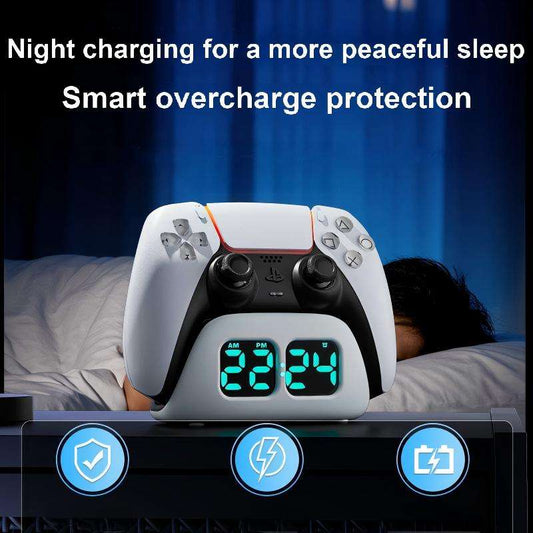Aolion Quick Charging Stand for PS5 Controller Clock Display Charging Dock for PS5 Game Controller
