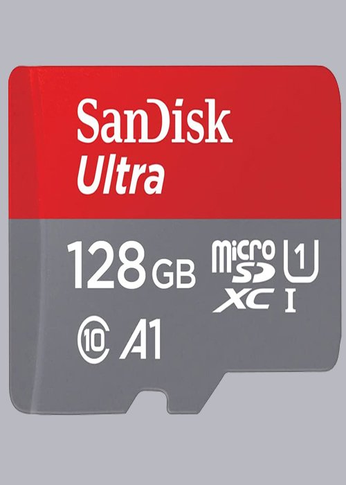 SanDisk 128GB Ultra microSDXC card + SD adapter up to 100 MB/s with A1 App Performance UHS-I Class 10 U1