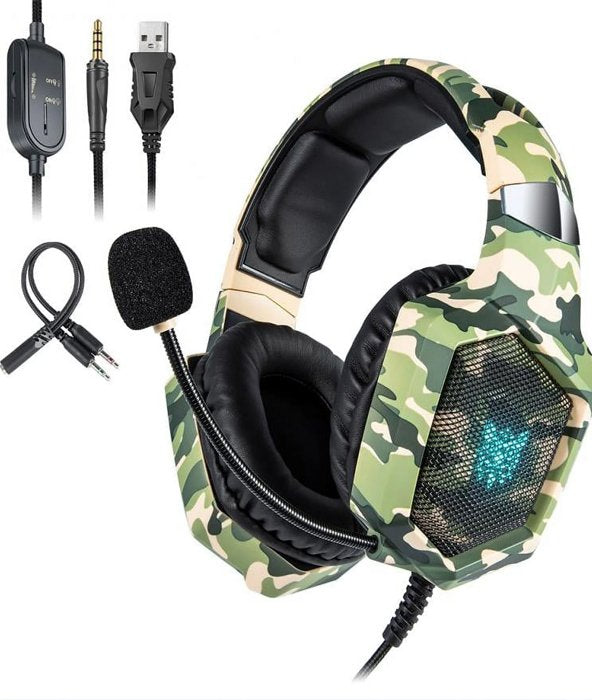 ONIKUMA K8 Wired Stereo Gaming Headphones With Mic LED Lights